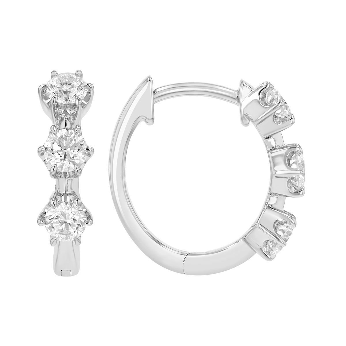 Kwiat Starry Night Diamond Trio Hoop Earrings in White Gold