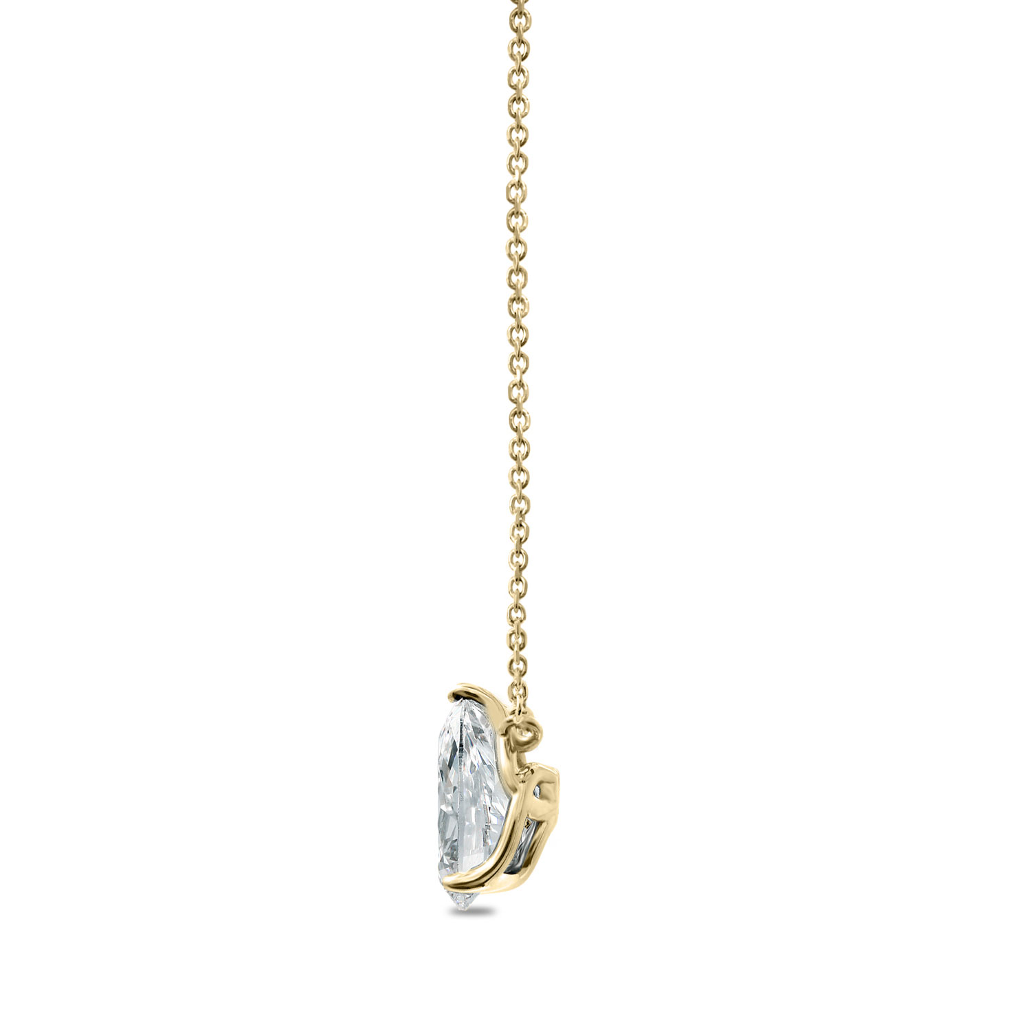 Clarity Diamond Signature Lab-Grown Pear Diamond Pendant in Yellow Gold, 18