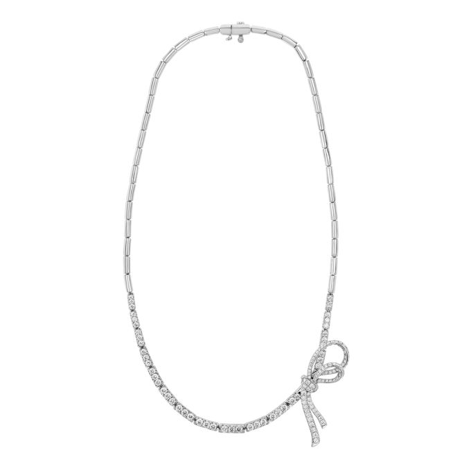 Kwiat Diamond Bow Necklace in Platinum