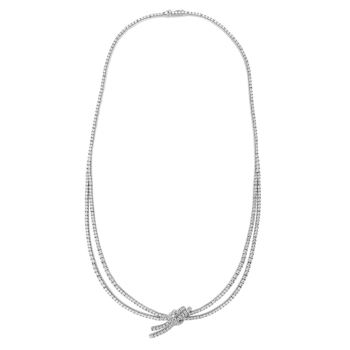 Kwiat Entwine Diamond Knot Necklace in Platinum, 16