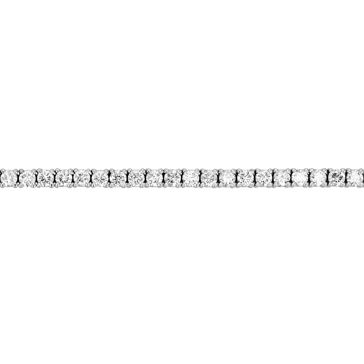 Round Diamond 4 Prong Tennis Bracelet in White Gold, 3.00 aptw