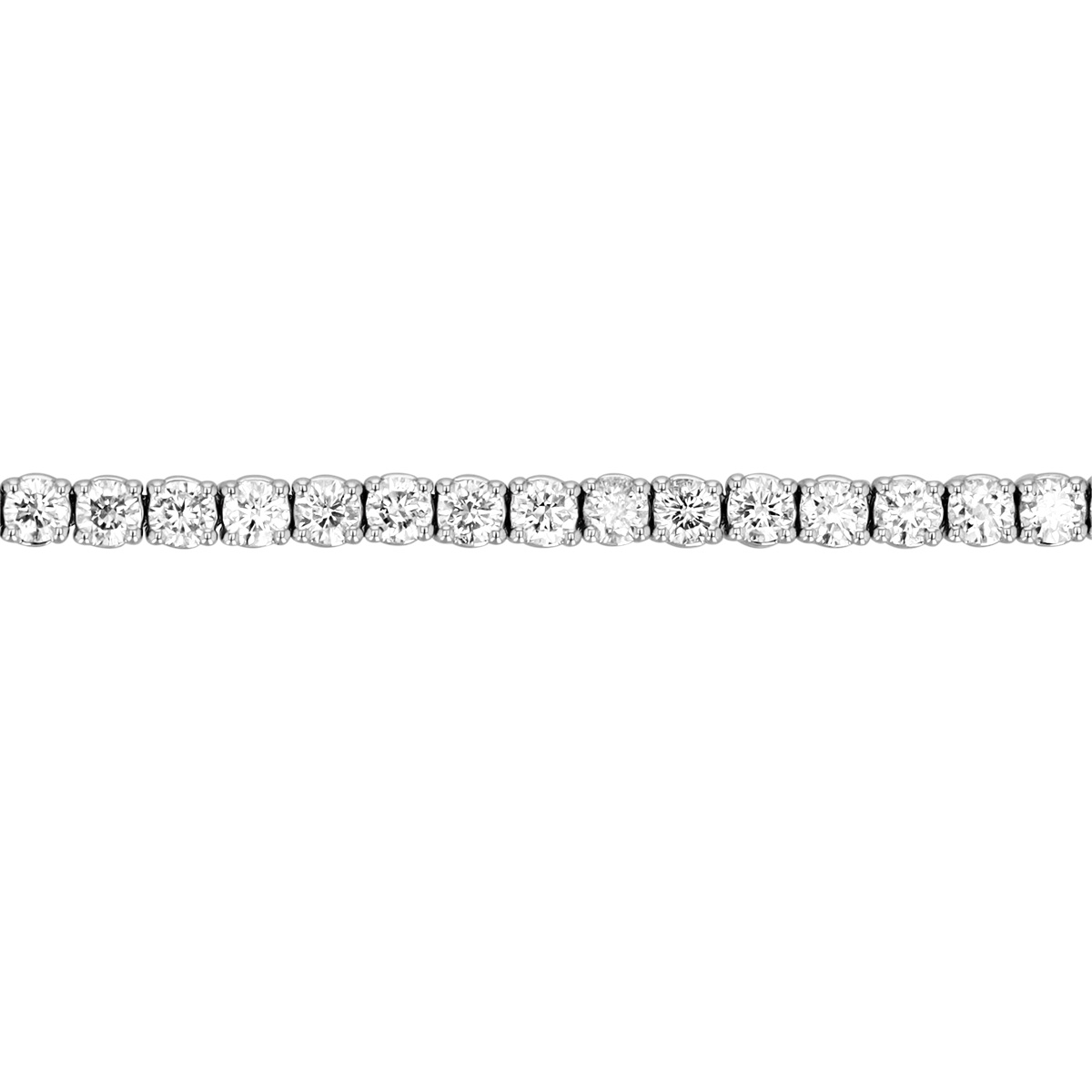 Round Diamond 4 Prong Tennis Bracelet in White Gold, 3.00 aptw