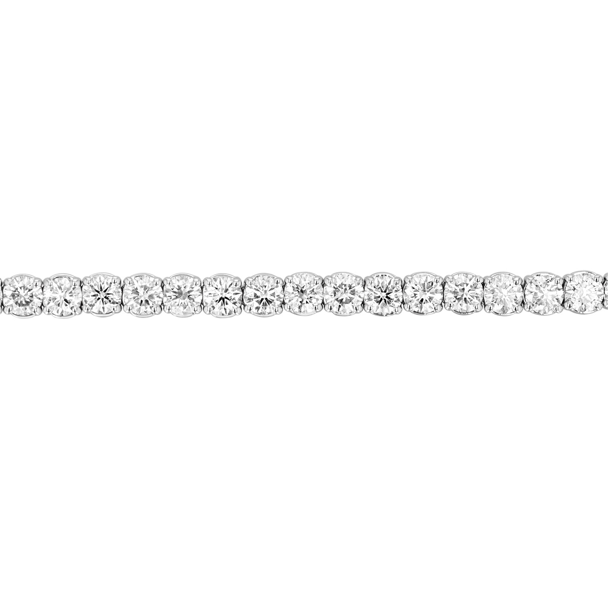 Round Diamond 4 Prong Tennis Bracelet in White Gold, 7.10 aptw
