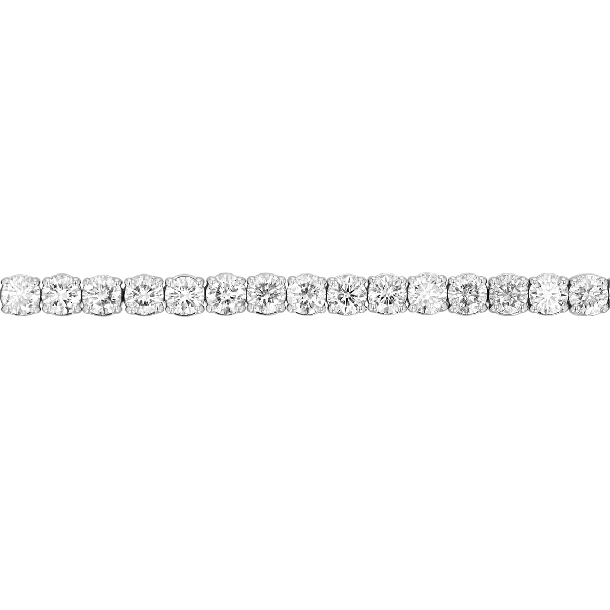 Round Diamond 4 Prong Tennis Bracelet in White Gold, 8.25 aptw