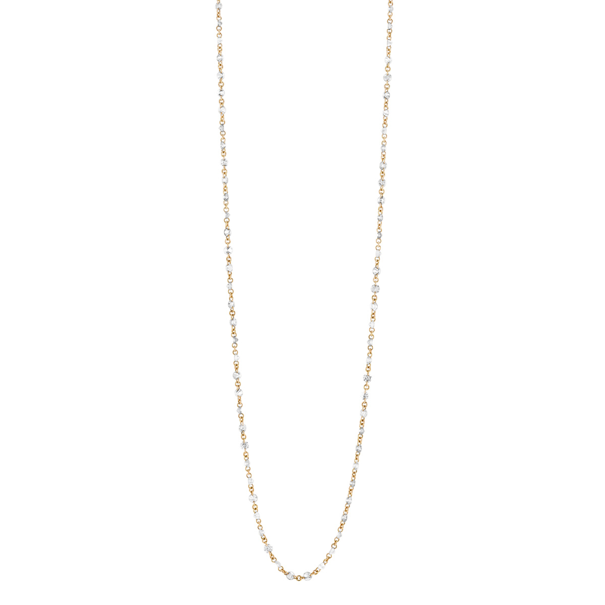 TARA Pearls Diamond Station Necklace in Yellow Gold, 18