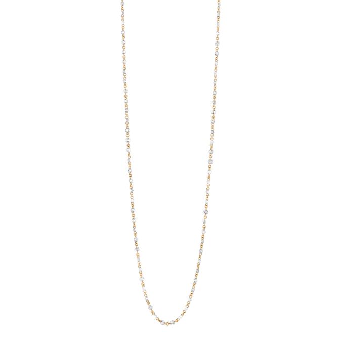 TARA Pearls Diamond Station Necklace in Yellow Gold, 18"