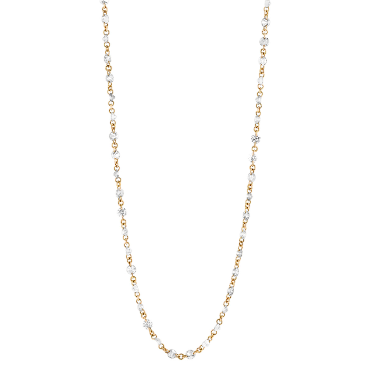 TARA Pearls Diamond Station Necklace in Yellow Gold, 18