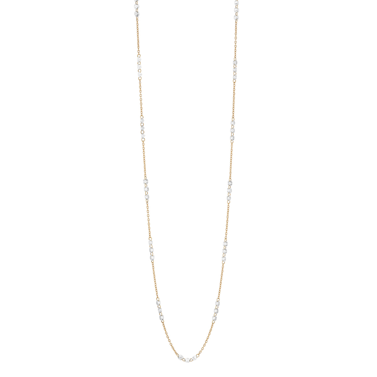 TARA Pearls Diamond Cluster Station Necklace in Yellow Gold, 18