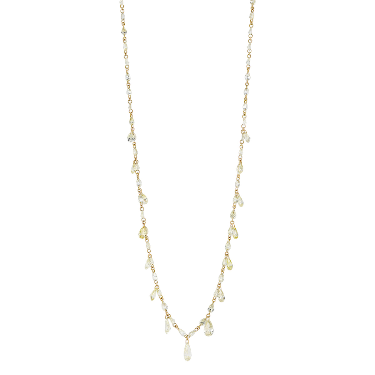 TARA Pearls Diamond Dangle Station Necklace in Yellow Gold, 18