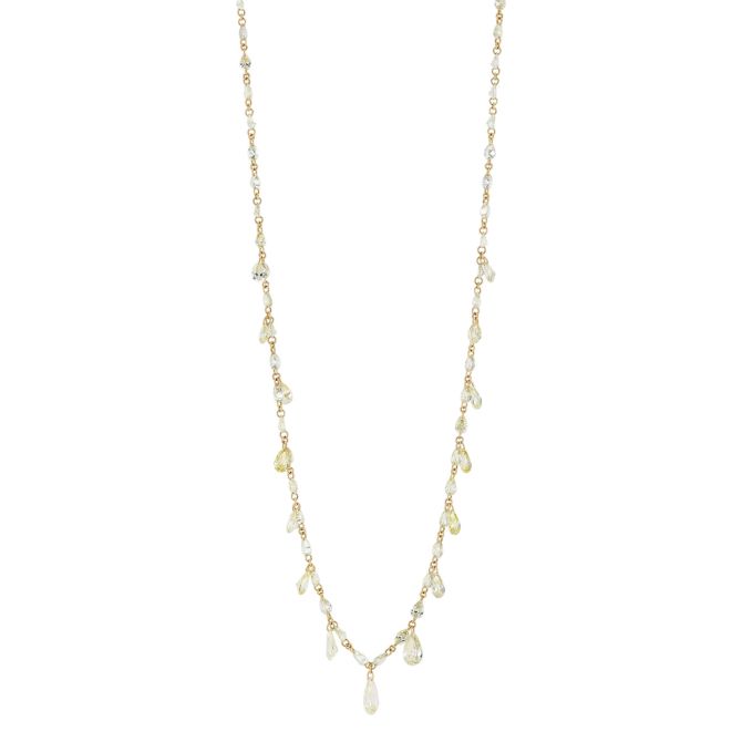 TARA Pearls Diamond Dangle Station Necklace in Yellow Gold, 18"