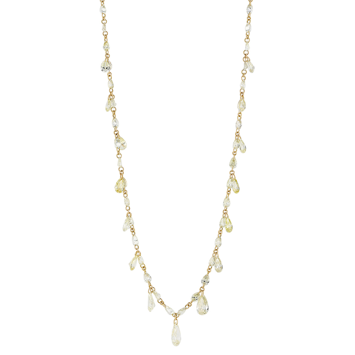 TARA Pearls Diamond Dangle Station Necklace in Yellow Gold, 18
