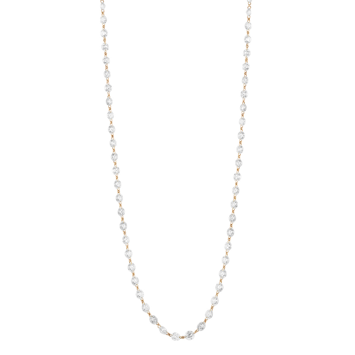 TARA Pearls Diamond Briolette Station Necklace in Rose Gold, 36.5