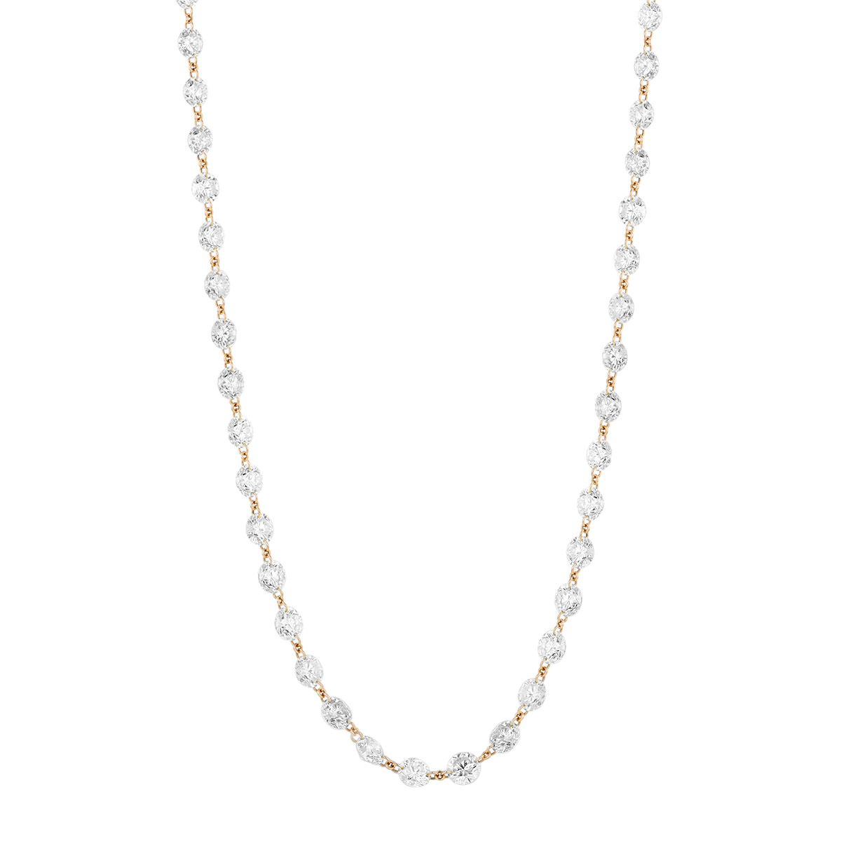 TARA Pearls Diamond Briolette Station Necklace in Rose Gold, 36.5