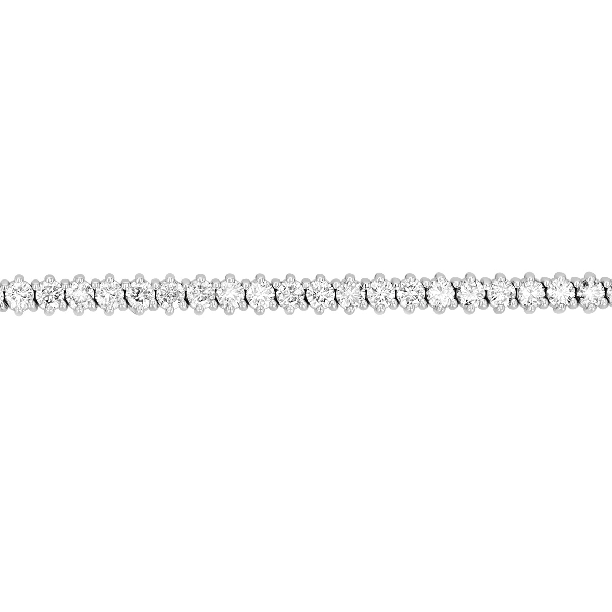 Round Diamond Half Tennis Bracelet in White Gold, 1.50 aptw