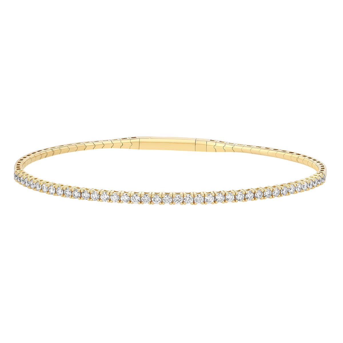 Round Diamond 4 Prong Tennis Bracelet in Yellow Gold, 6.75