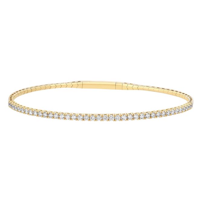 Round Diamond 4 Prong Tennis Bracelet in Yellow Gold, 6.75", 0.98 cttw