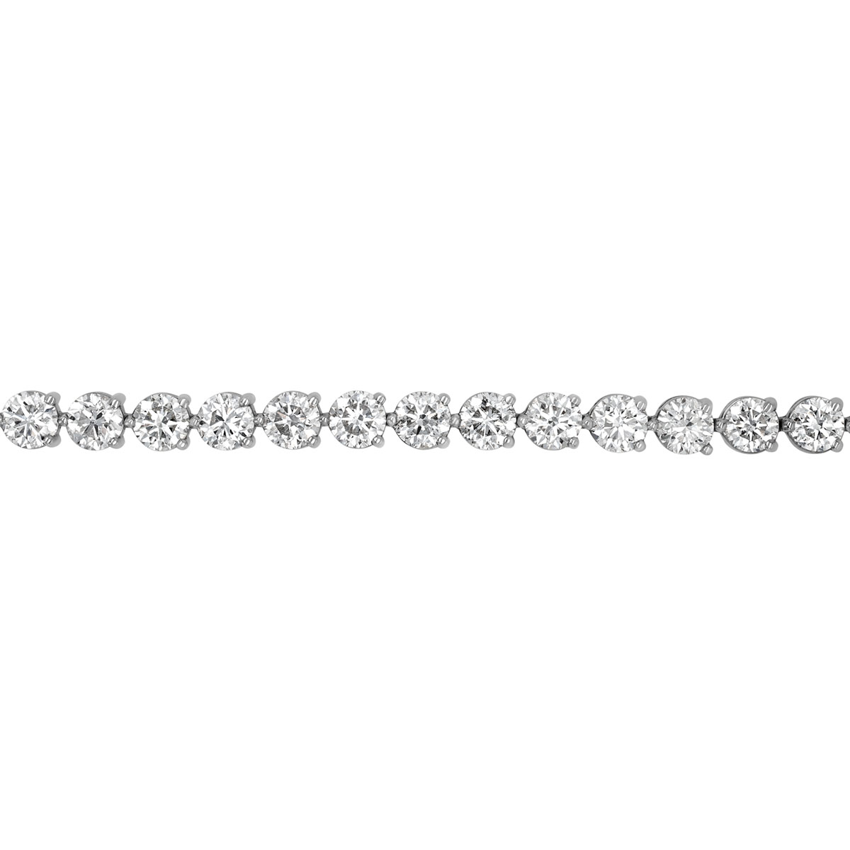 Round Diamond 3 Prong Tennis Bracelet in White Gold, 7
