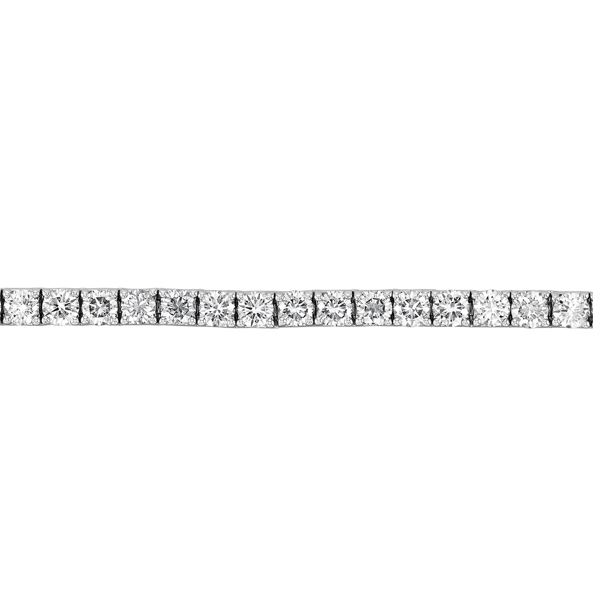 Lab-Grown Round Diamond 4 Prong Tennis Bracelet in White Gold, 7.5