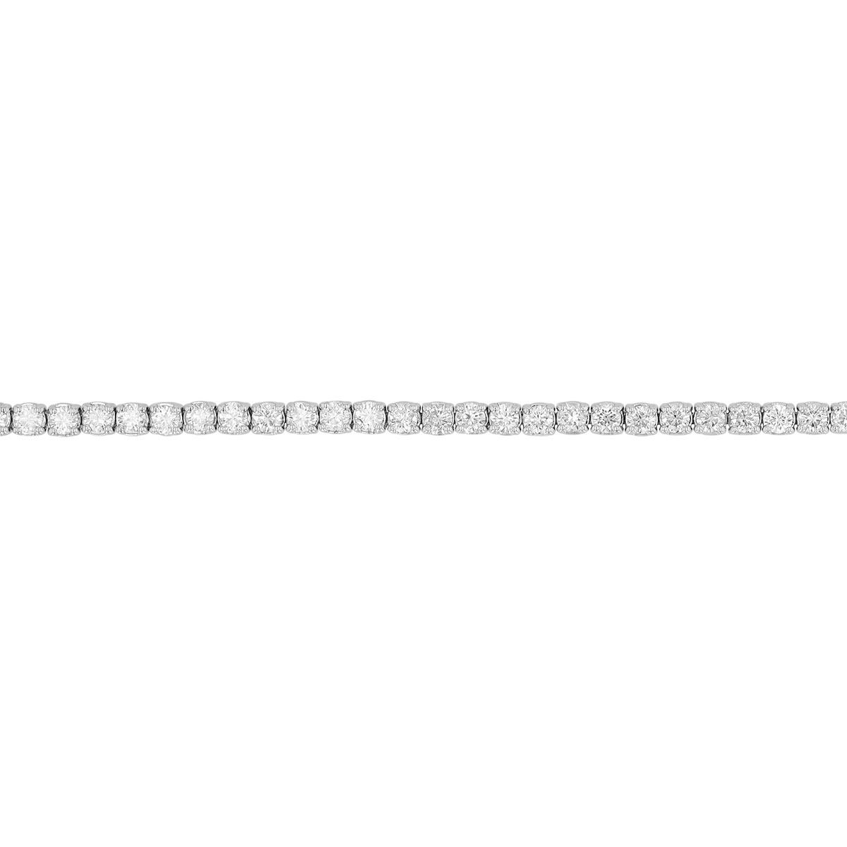 Round Diamond 4 Prong Tennis Bracelet in White Gold, 7