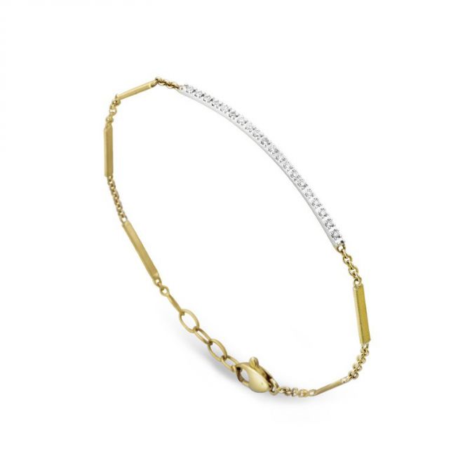 Marco Bicego Goa Pavé Diamond Bar Bracelet in Yellow Gold