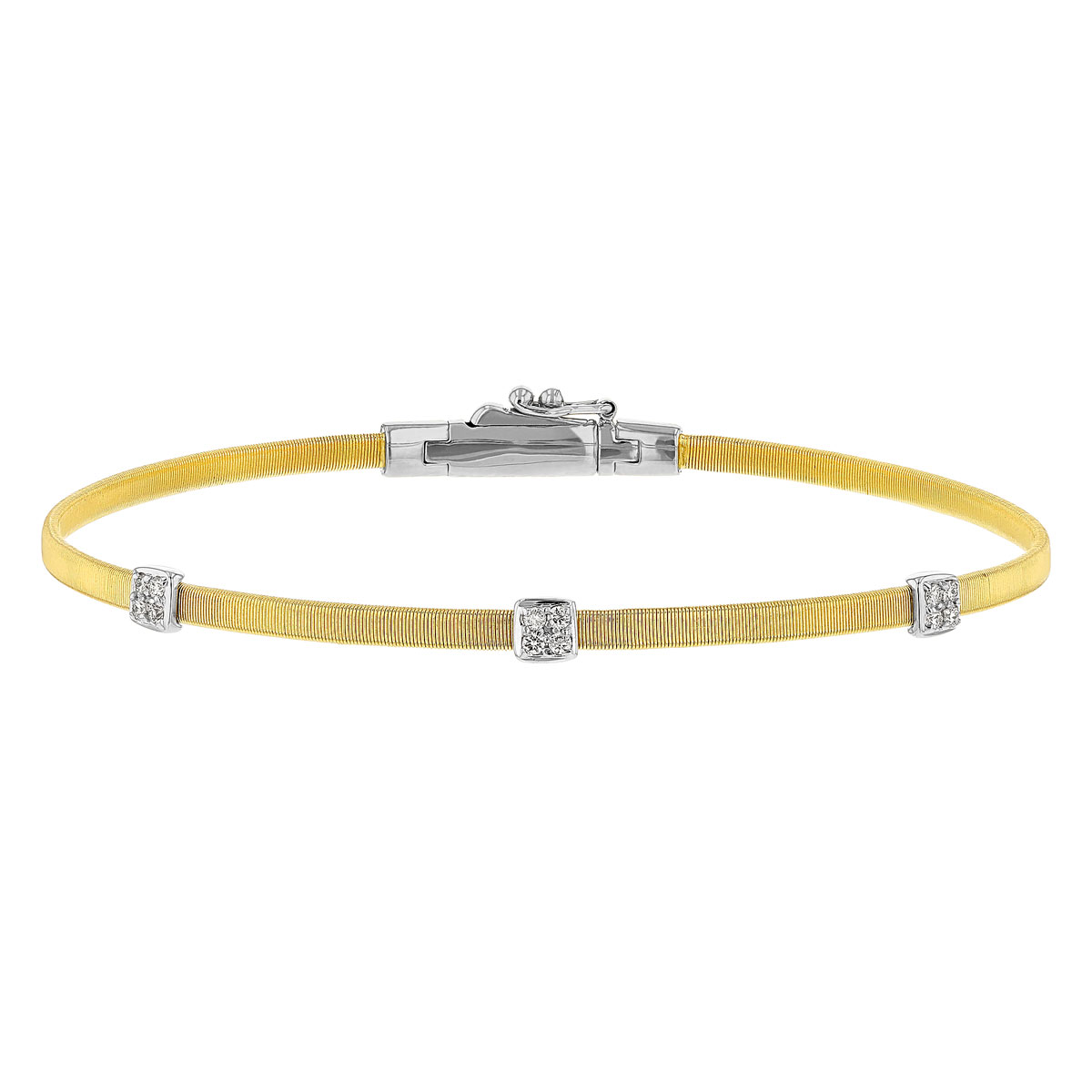 Marco Bicego Masai Small Three Station Diamond Bracelet in Yellow Gold