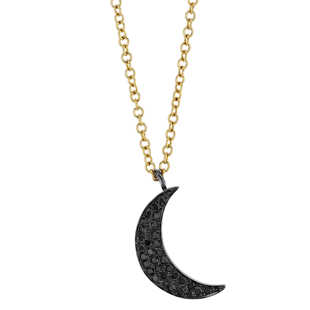 Black Diamond Pave Crescent Moon 