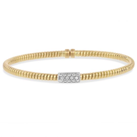 18k Yellow White Gold Diamond Pave Station Cuff Bracelet Borsheims 18k Yellow White Gold Diamond Pave Station Cuff Bracelet