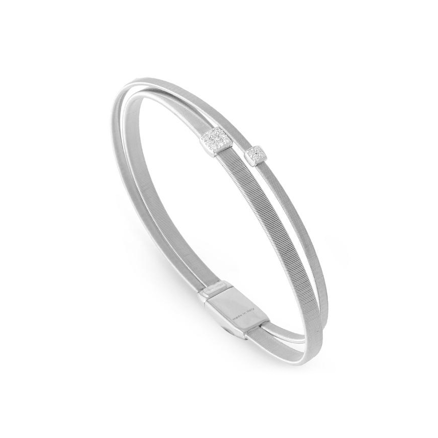 Marco Bicego Masai White Gold Two Strand Crossover Diamond Bracelet