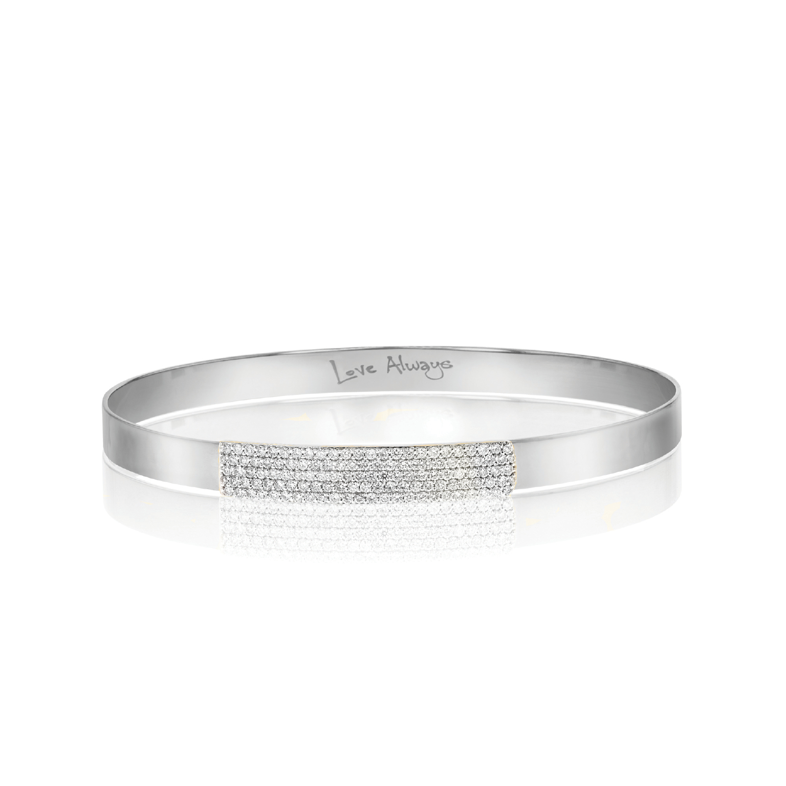 Phillips House 14K White Gold Diamond Pavé Bar Mini Affair Strap Bracelet