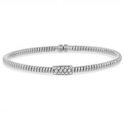 18K White Gold Diamond Pave Station Cuff Bracelet 18K White Gold Diamond Pave Station Cuff Bracelet