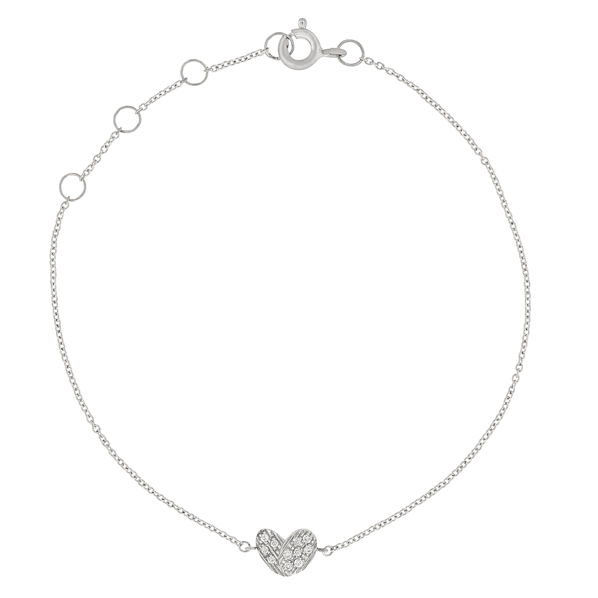 Luisa Rosas BE Diamond Heart Bracelet in White Gold