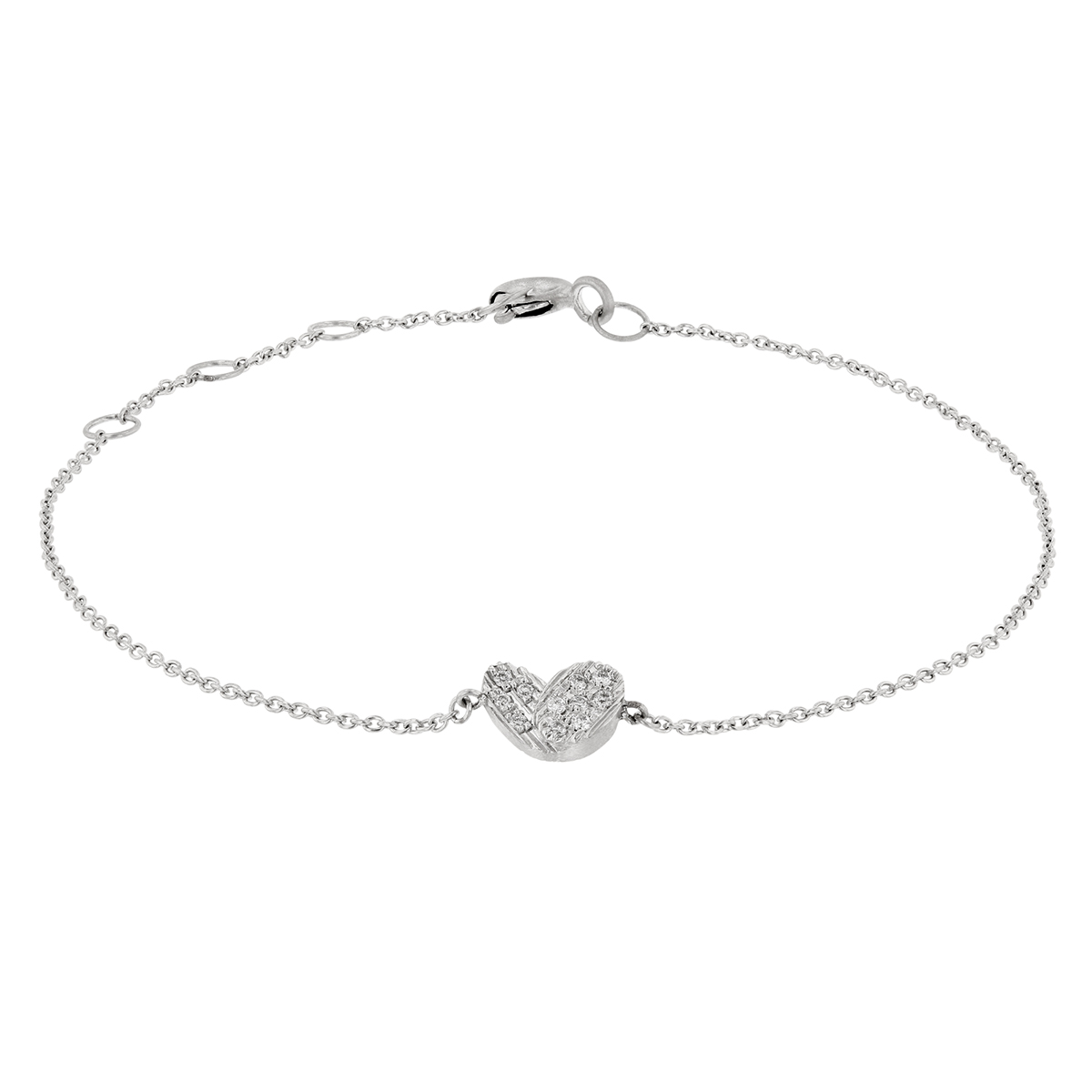 Luisa Rosas BE Diamond Heart Bracelet in White Gold