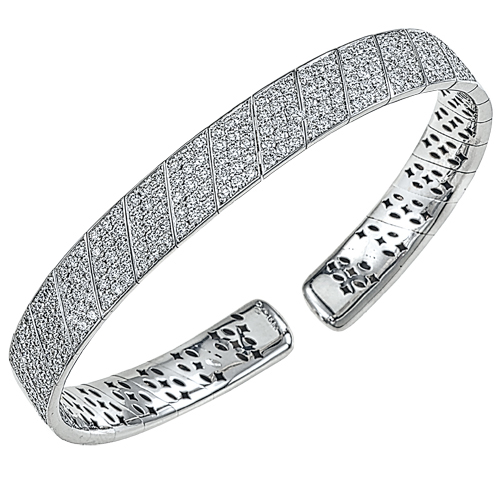 Open Design Diamond Cuff Bracelet, Sterling Silver | Diamond Stores Long  Island - Fortunoff Jewelry – Fortunoff Fine Jewelry