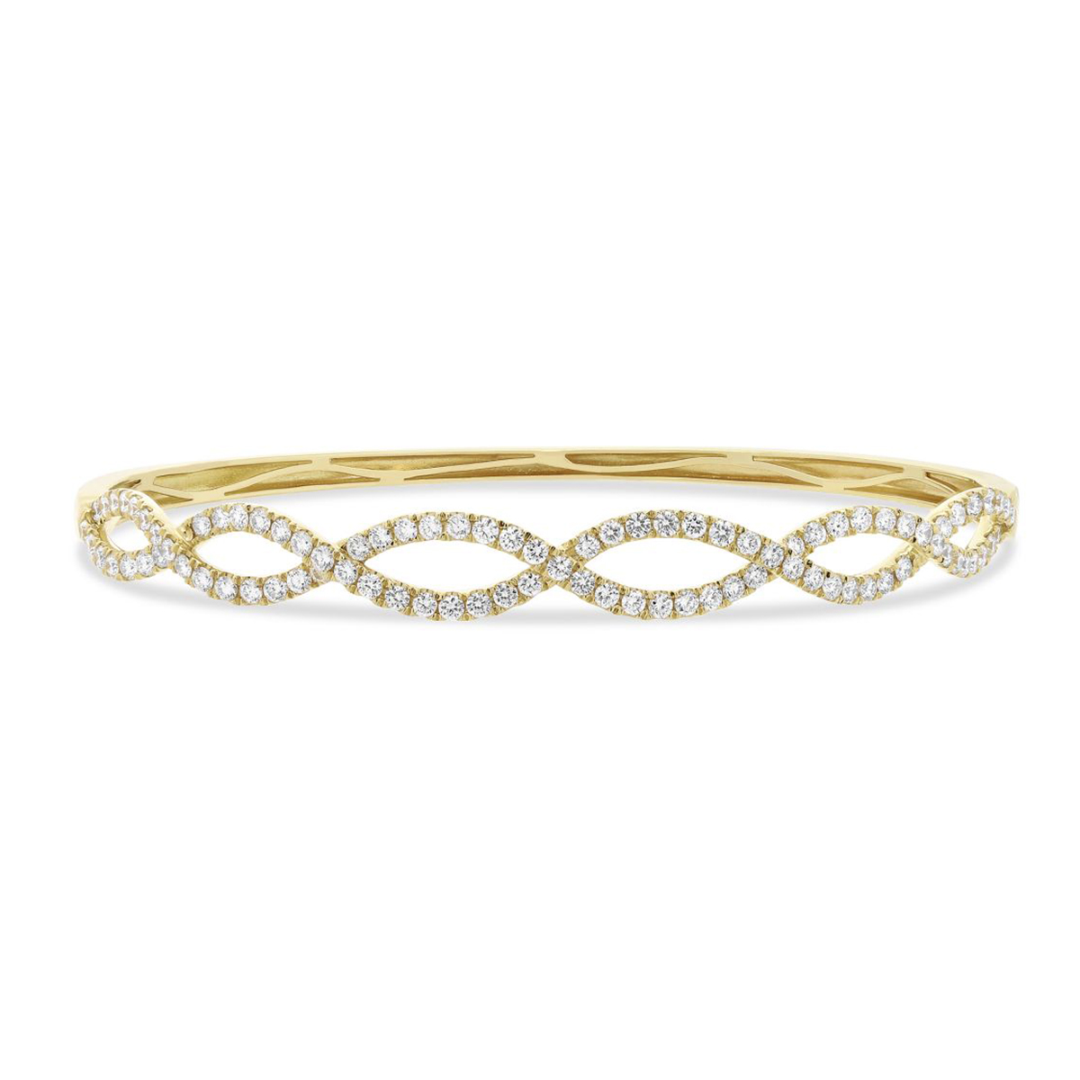 Diamond Twist Bangle Bracelet in Yellow Gold Borsheims