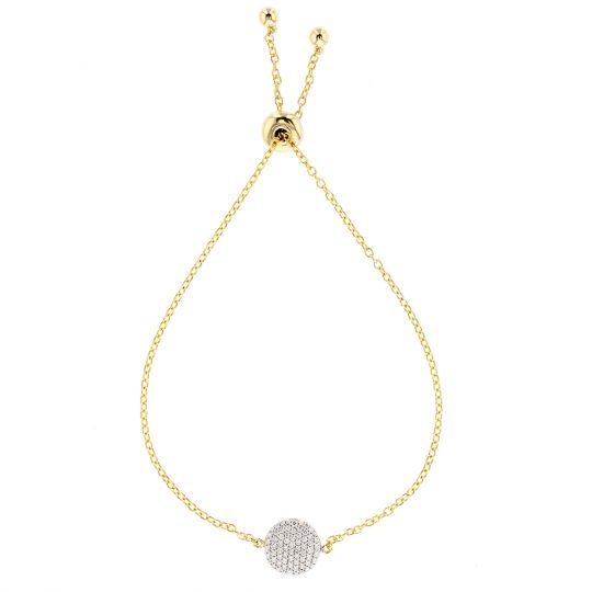Phillips House 14k Yellow Gold Diamond Infinity Disc Station Slider Phillips House 14k Yellow Gold Diamond Infinity Disc Station Slider Bracelet