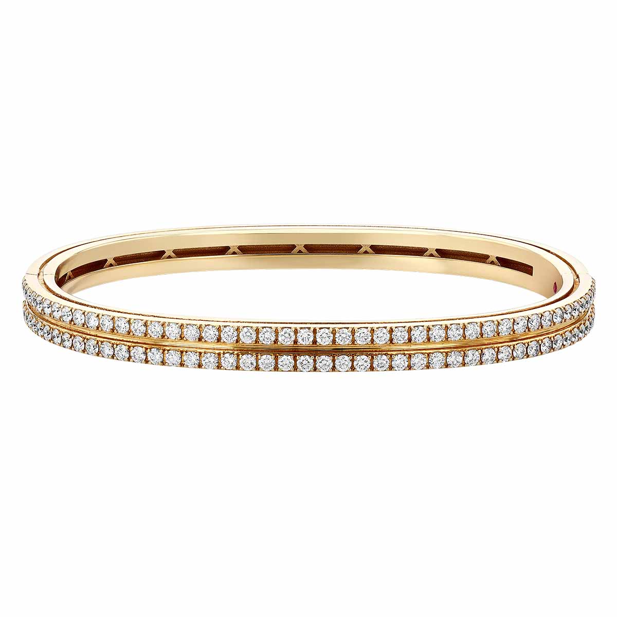 Roberto Coin Portofino White Gold 2 Row Diamond Bangle Bracelet