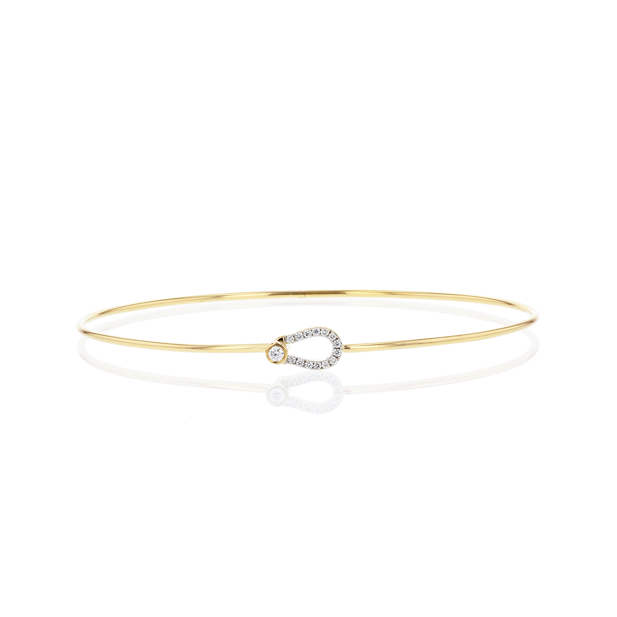 Phillips House Affair Mini Keyhole Pavé Diamond Bracelet in Yellow Gold