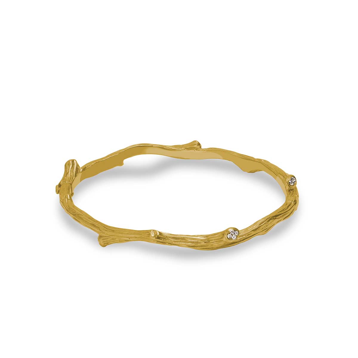 Michael Aram Enchanted Forest Bangle Bracelet with Diamonds in Yellow Gold
