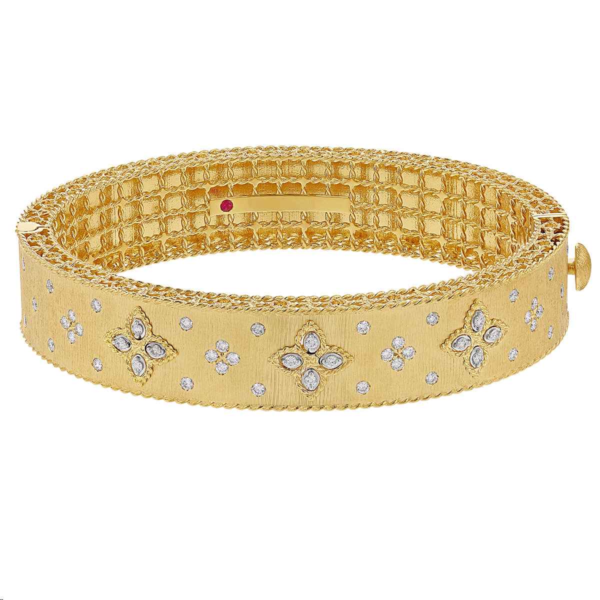 Roberto Coin Venetian Princess Diamond Bangle in Yellow Gold