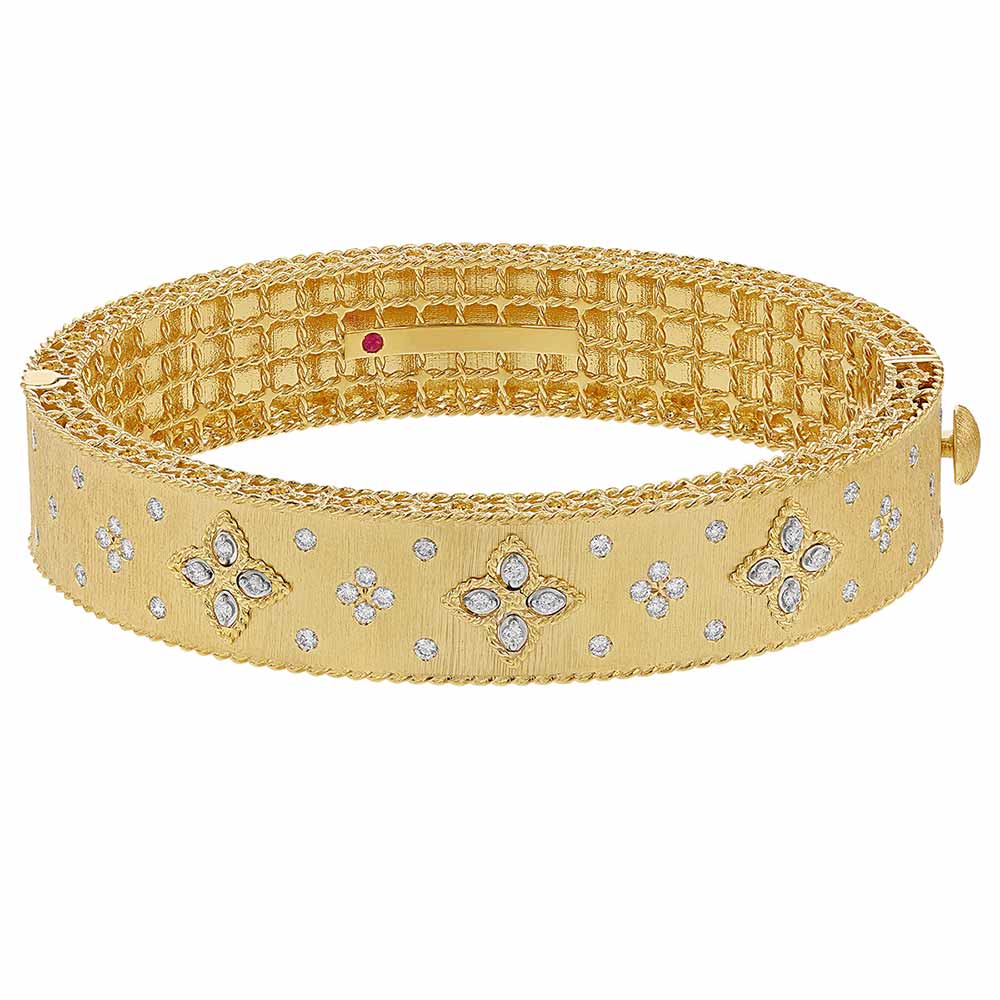 Roberto Coin Venetian Princess Diamond Bangle in Yellow Gold