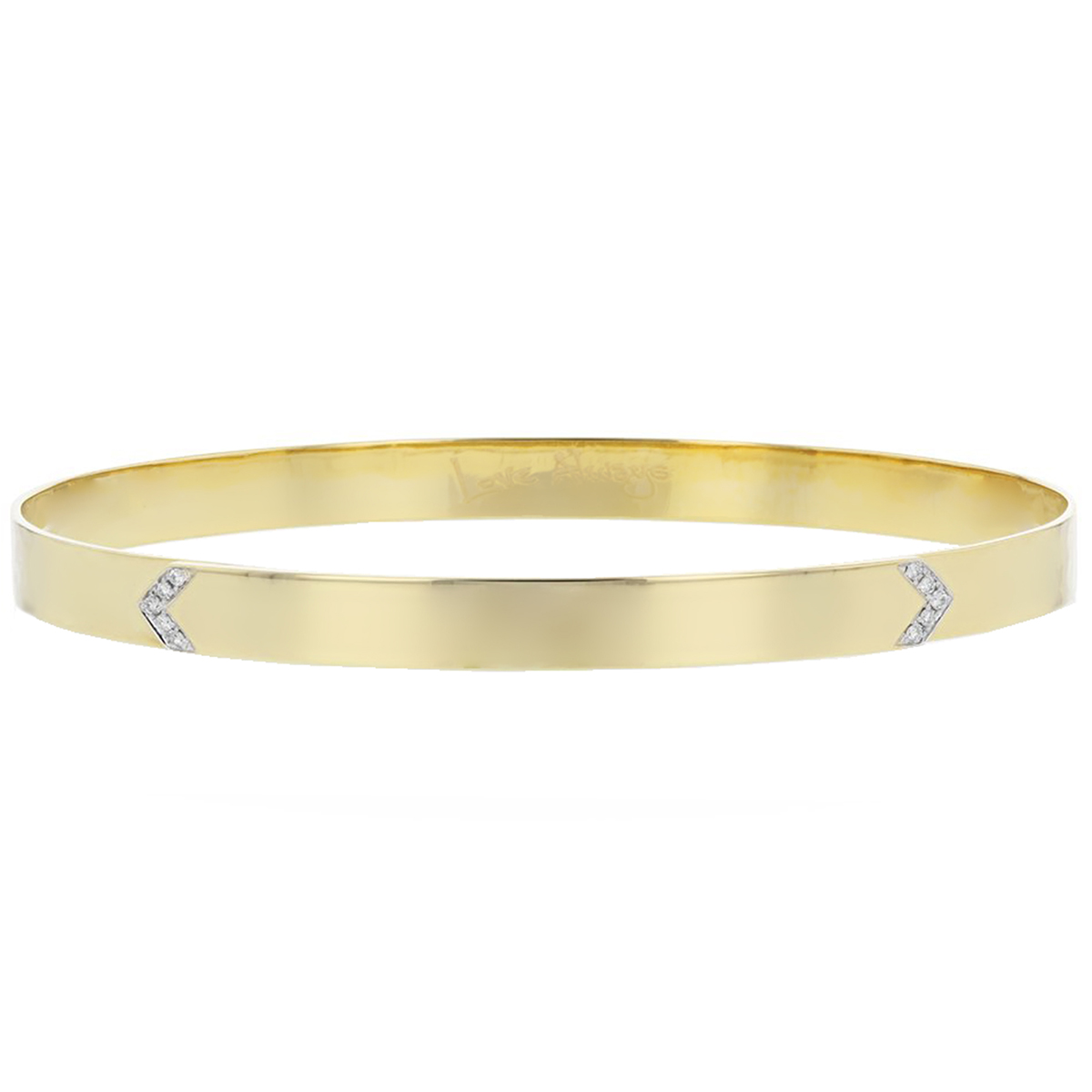 Phillips House Love Always Yellow Gold Flexible ID Bracelet with Diamond Chevrons