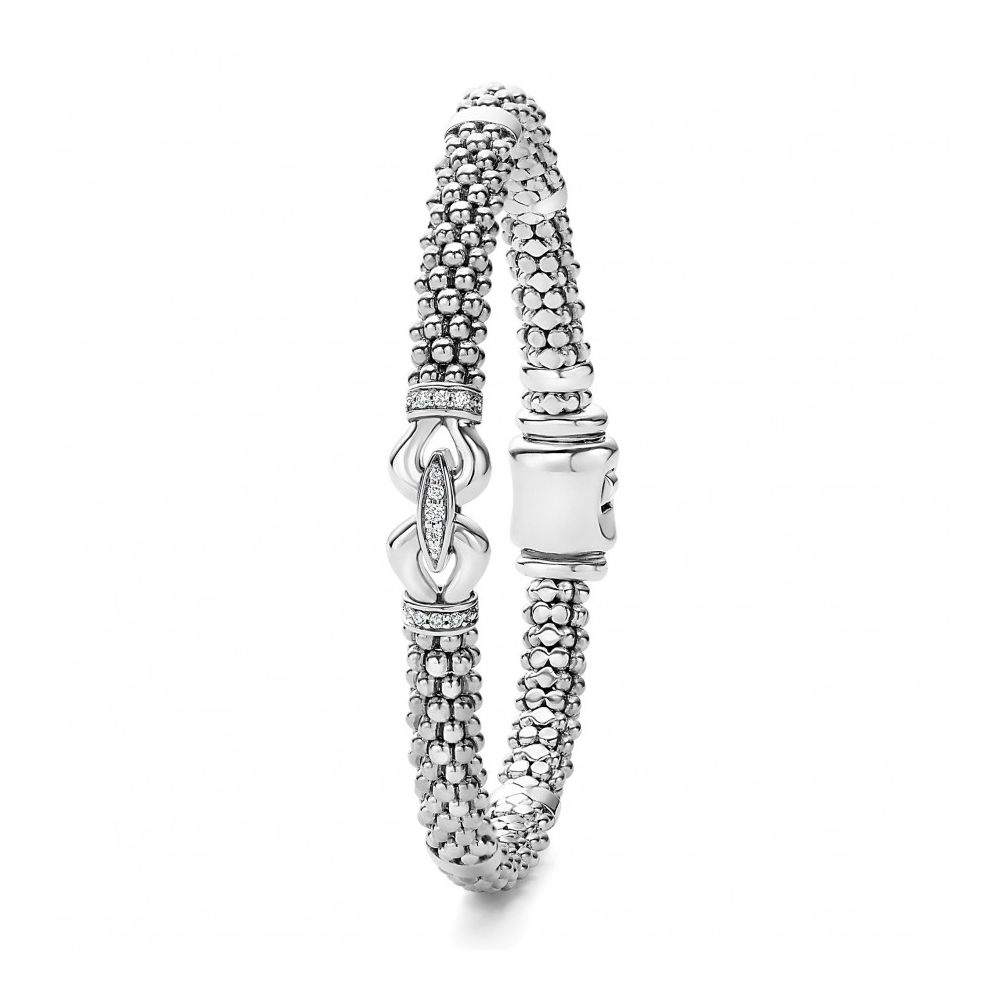 LAGOS Sterling Silver Derby Diamond Buckle Bracelet, 7