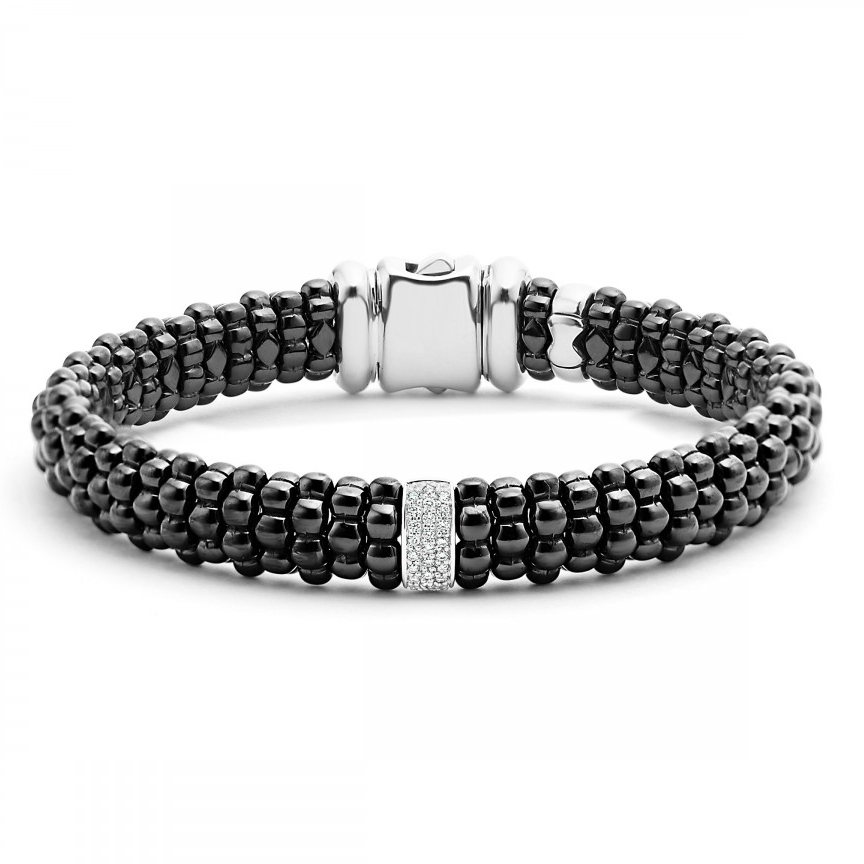Lagos black caviar diamond bracelet deals