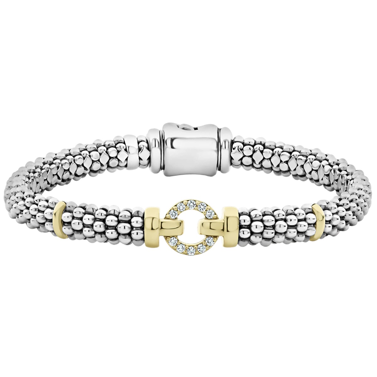 LAGOS Enso Two-Tone Diamond Circle Caviar Bracelet, 6 mm | 05-80758-006 ...