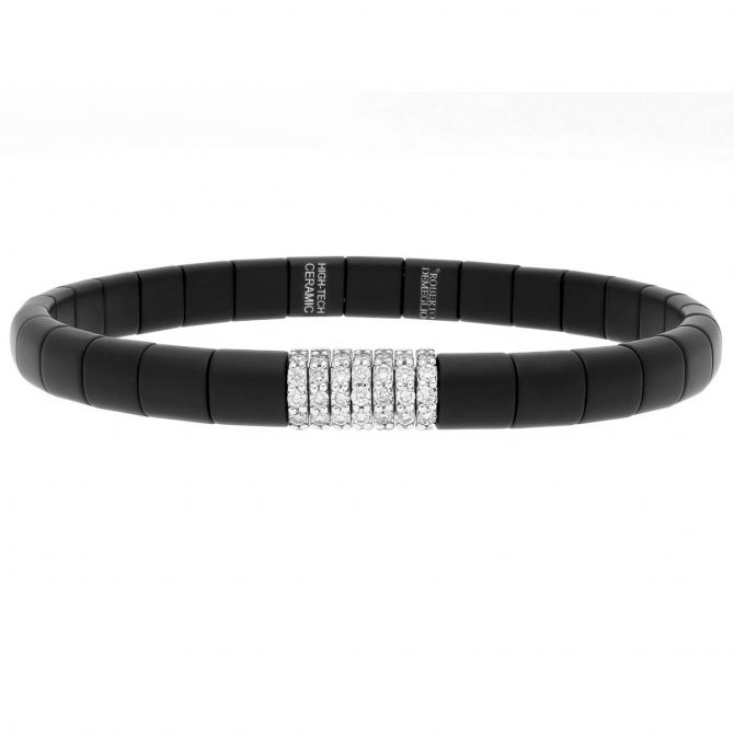 Roberto Demeglio Pura Black Ceramic & White Gold Bracelet with Diamonds