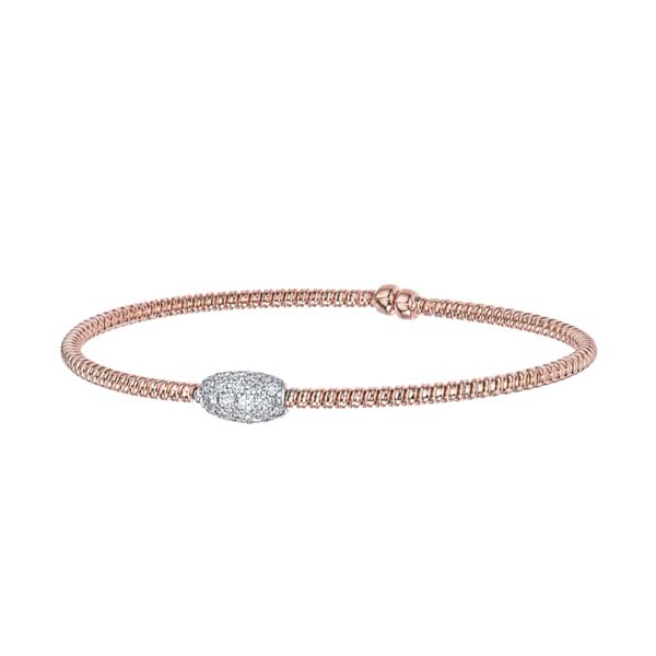 DIAMOND ROSE GOLD BANGLE CUFF 