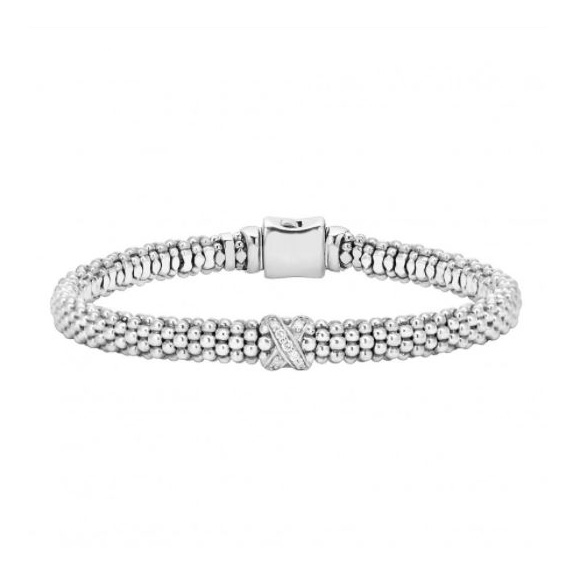 LAGOS Sterling Silver Diamond Single 'X' Bracelet