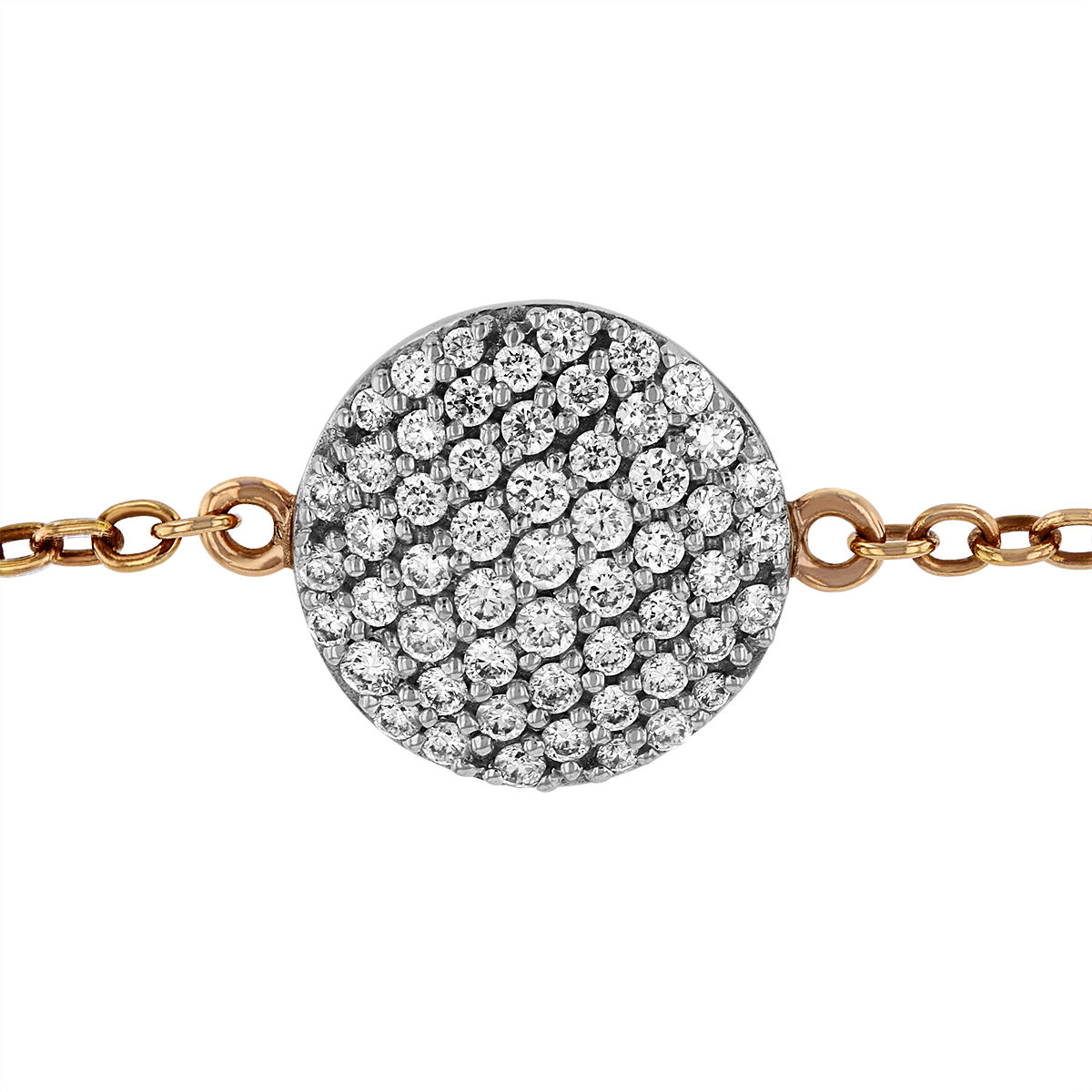 Phillips House Affair Infinity Diamond Pavé Disc Station Slider Bracelet in Rose Gold