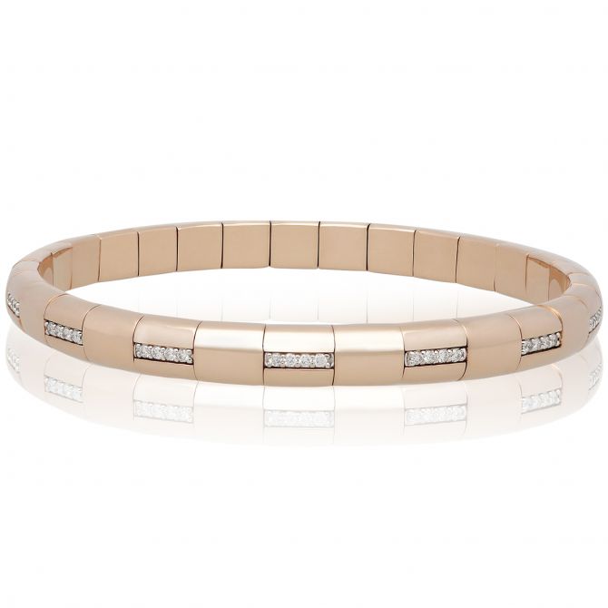 Roberto Demeglio PURA GOLD Bracelet with Diamond Bars in Rose Gold