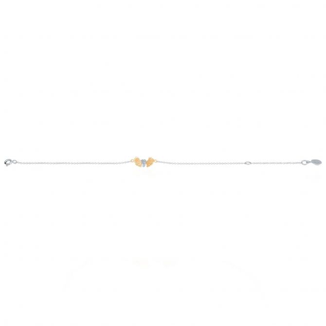 Michael Aram Butterfly Ginkgo Bracelet with Diamonds in Sterling Silver & Yellow Gold